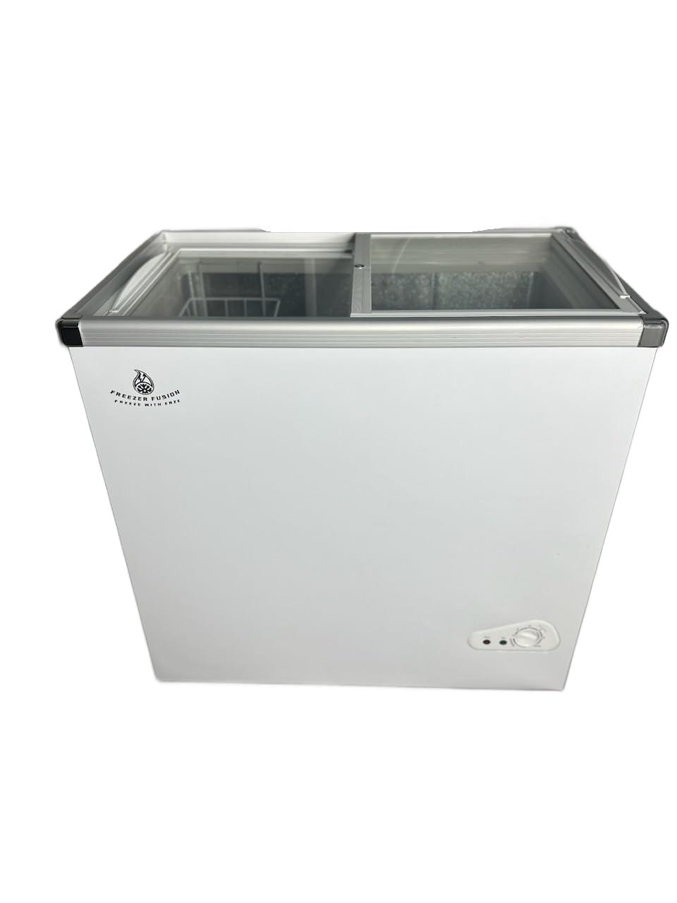 White Glass Top Freestanding Chest Freezer (24x19x30)