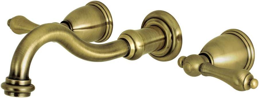 Vintage Brass 8-Inch Wall Mount Bathroom Faucet