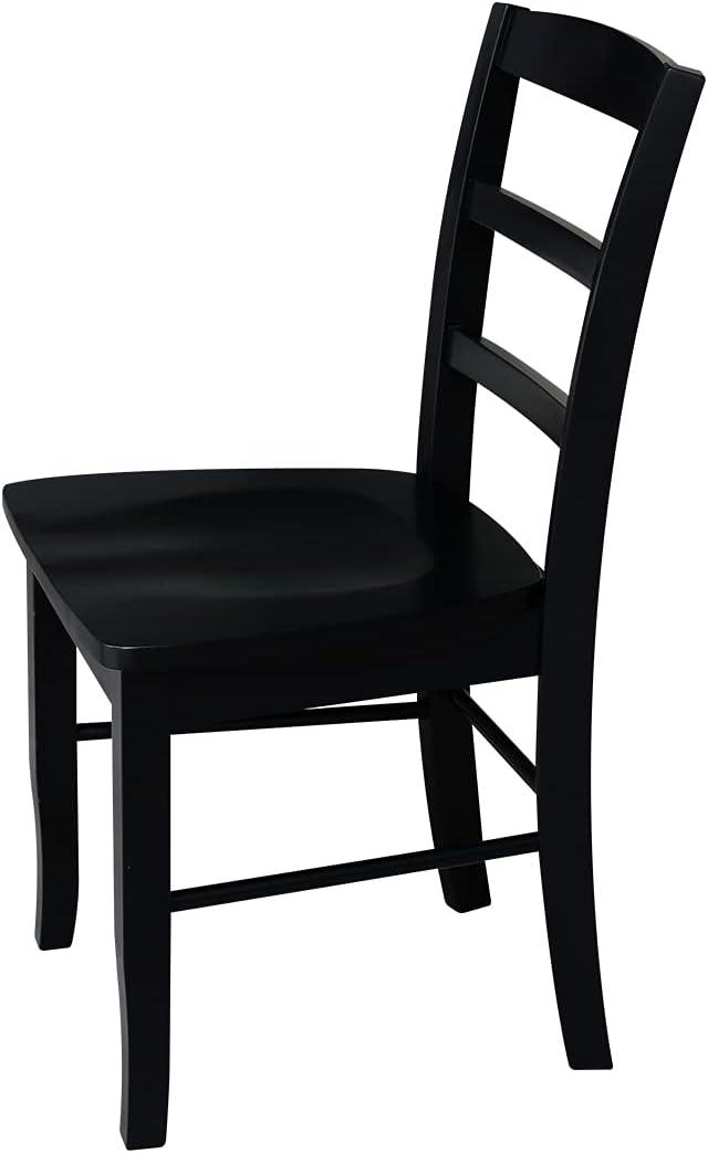 Set of 2 Madrid Ladderback Chairs Black - International Concepts: Solid Wood, Armless, Transitional Style