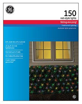 GE 150-Count Multi Net Christmas Lights, 6x4ft