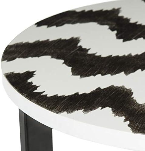 SAFAVIEH Zaira Contemporary Lacquer End Table, Warm Grey/White