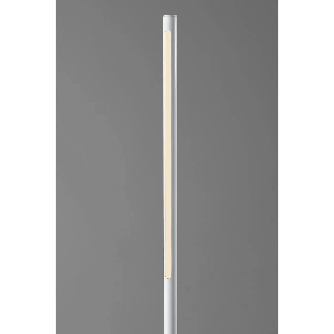 Matte White LED Floor Lamp with Slide Dimmer and RGB Switch