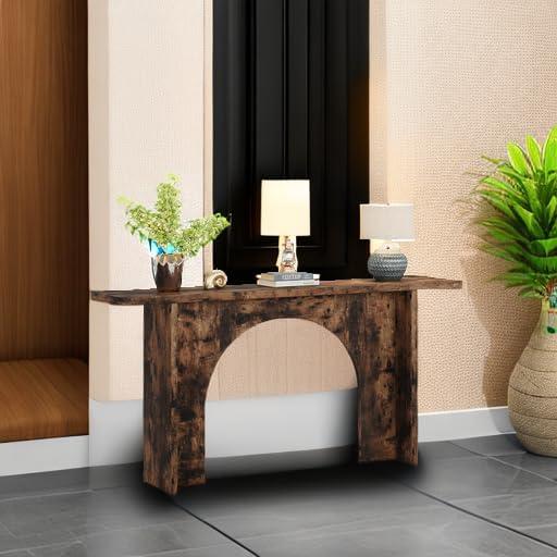 Tribesigns 63-Inch Farmhouse Console Table with Curved Arch Brace