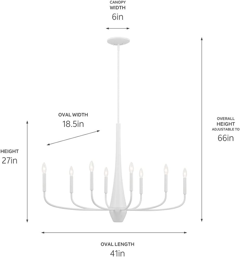 Kichler Deela 8 -Light White Modern/contemporary For Use in Bedrooms, Dining Rooms, Foyers, Kitchens, Living Rooms Chandelier