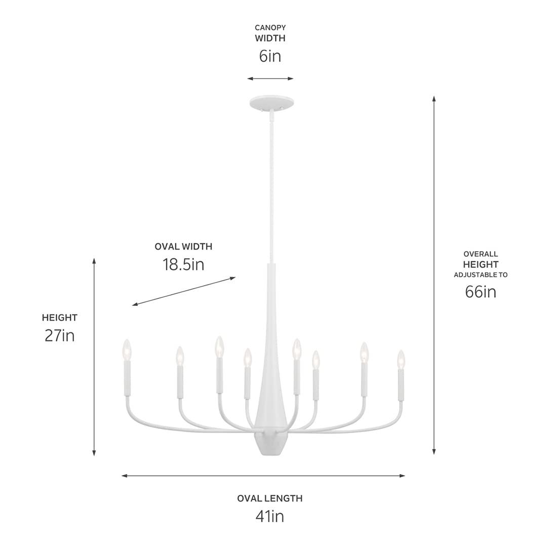 Kichler Deela 8 -Light White Modern/contemporary For Use in Bedrooms, Dining Rooms, Foyers, Kitchens, Living Rooms Chandelier