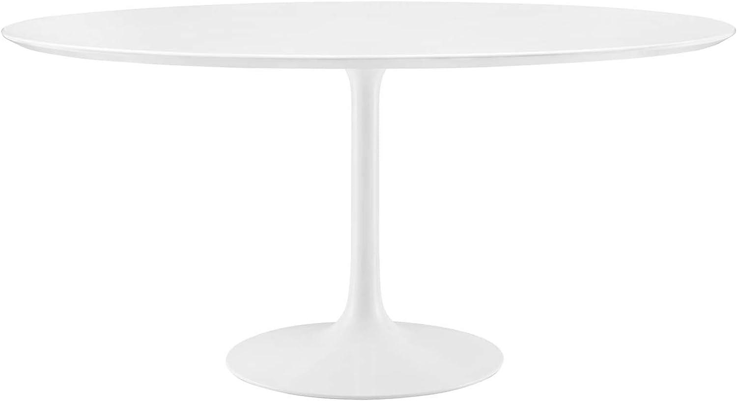 Lustrous 60" White Round Wood Pedestal Dining Table