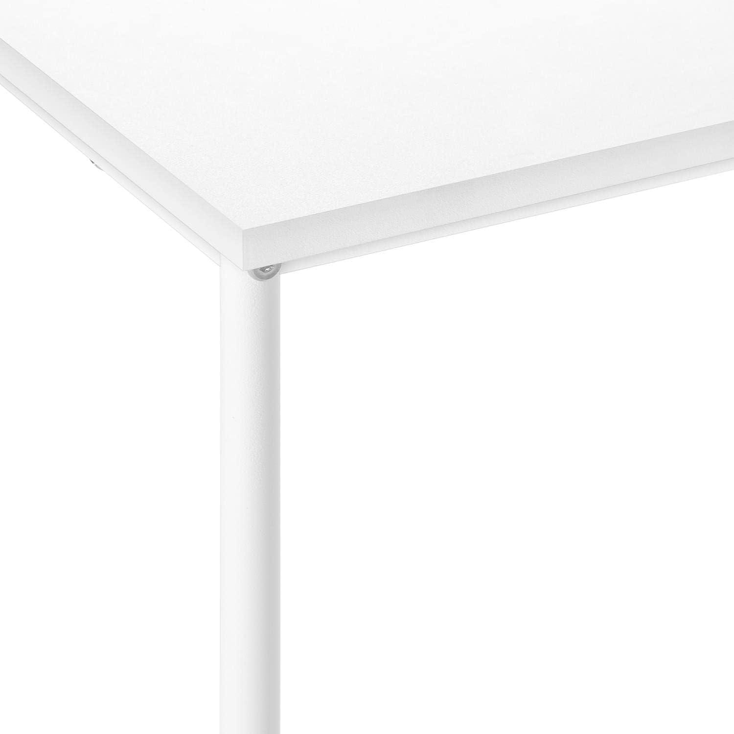 Accent Table - Side - End - Narrow - Small - 2 Tier - Bedroom - White Laminate