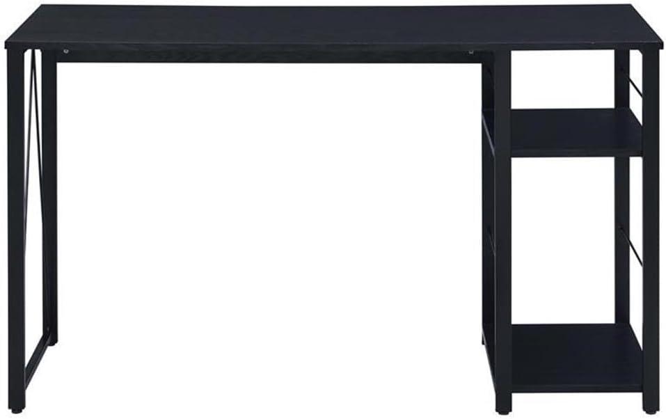 Vadna Writing Desk Black - Acme Furniture: Industrial Style, 47" Width, 2 Shelves, Wood Composite & Metal Frame