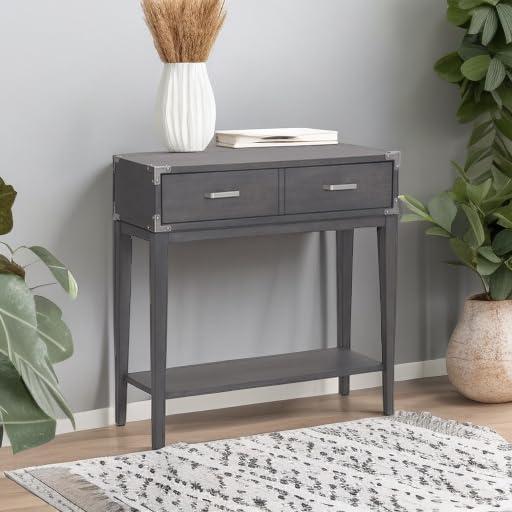 Demilune Hall Stand - Chocolate Cherry - Leick Home: Entryway Furniture with Drawer & Lower Shelf