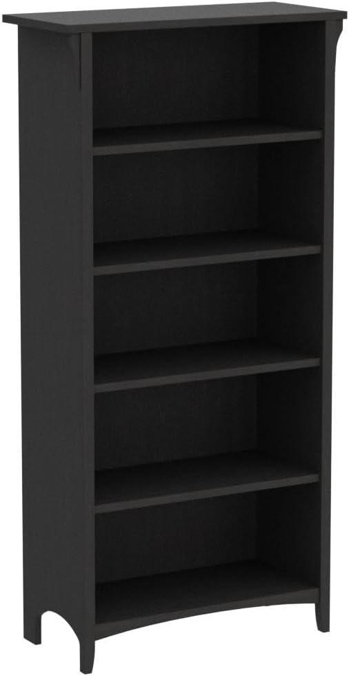 Bush Furniture Salinas Tall 5 Shelf Bookcase, Set of 2, Vintage Black
