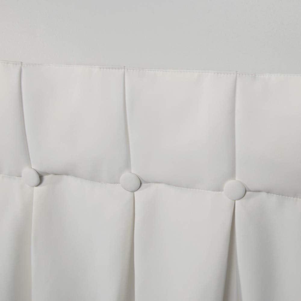 Vanilla Sateen Blackout Button Top Curtain Panel Pair