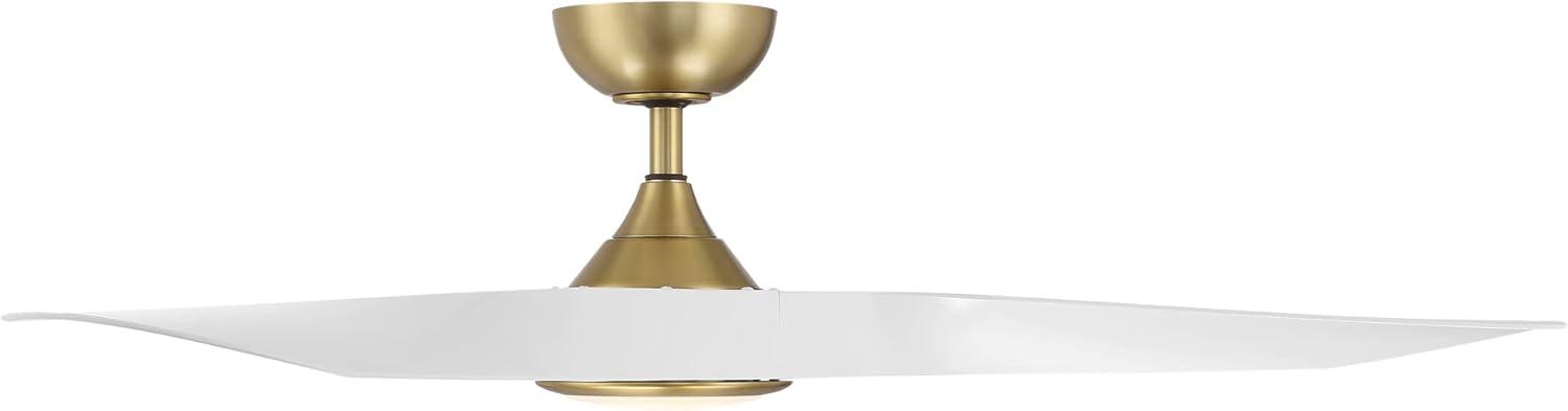 54" Swirl 3 - Blade Outdoor LED Smart Propeller Ceiling Fan with Remote Control and Light Kit Included