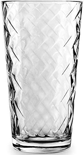 40128-AM Chevron Entertaining Beverage Glass Set, Clear - 12 Piece