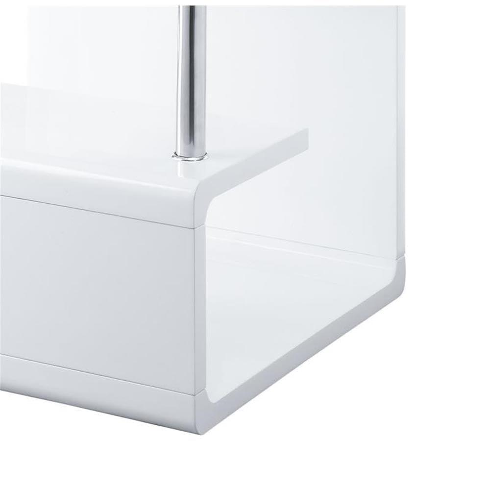 24" Nevaeh High Gloss Finish Accent Table Clear Glass/White - Acme Furniture