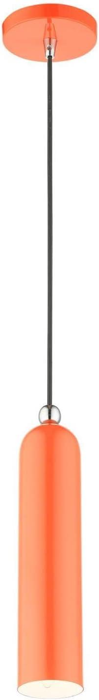 Livex Lighting Ardmore 1 - Light Pendant in  Shiny Orange