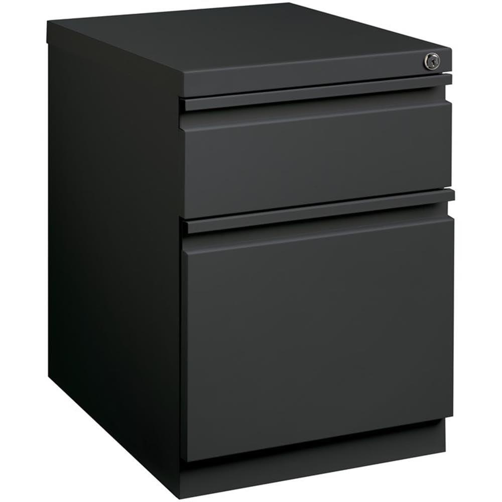Hirsh 20" Deep Mobile Pedestal File Cabinet 2 Drawer Box-File, Letter Width, Charcoal