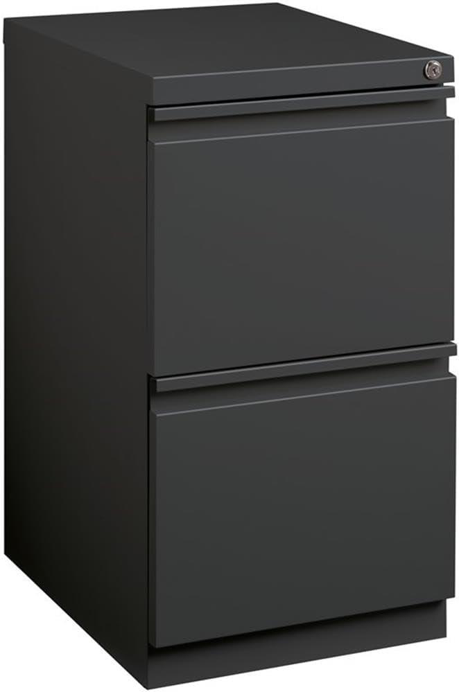 Hirsh 20" Deep Mobile Pedestal File Cabinet 2 Drawer File-File, Letter Width, Charcoal