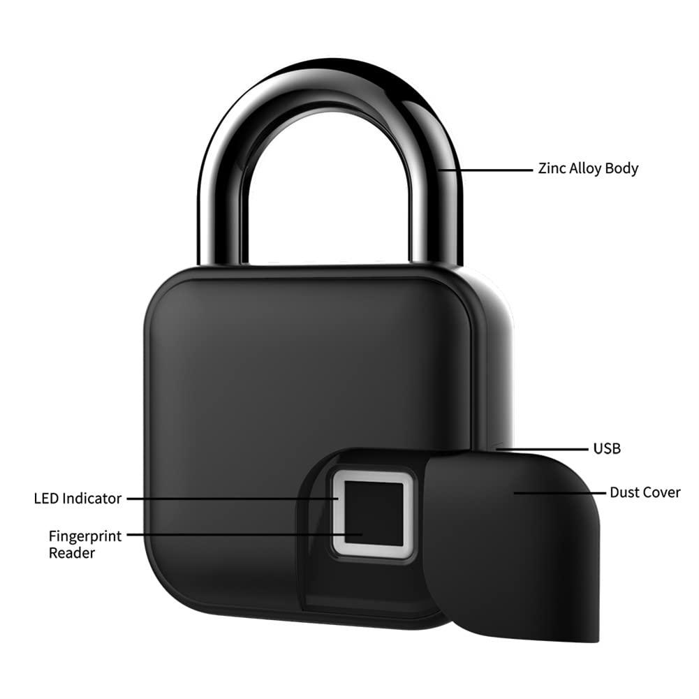 Smart Biometric Fingerprint Combination Keyless Door Lock Bluetooth 4.2 Anti-Theft Security Padlock