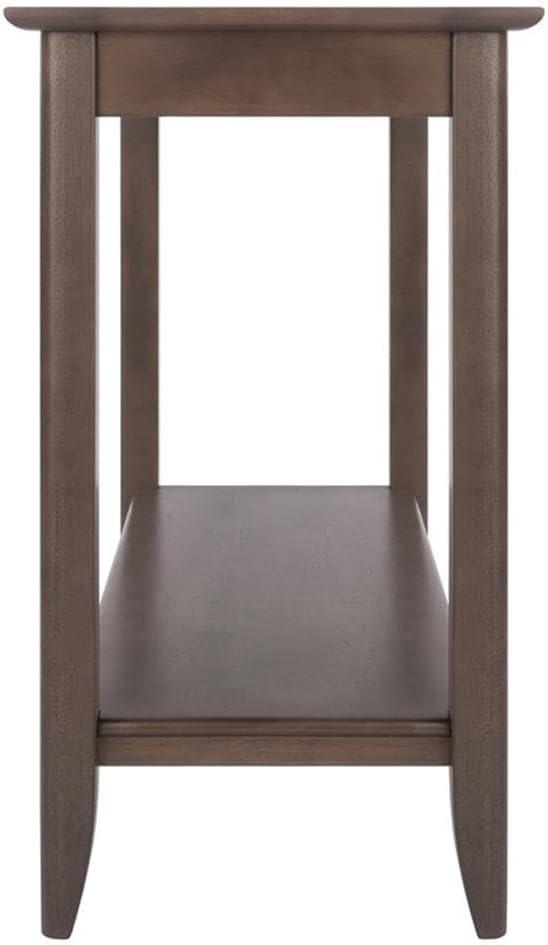 Santino Console Hall Table Oyster Gray - Winsome: Entryway Furniture with Shelf, Wood Veneer Sofa Table