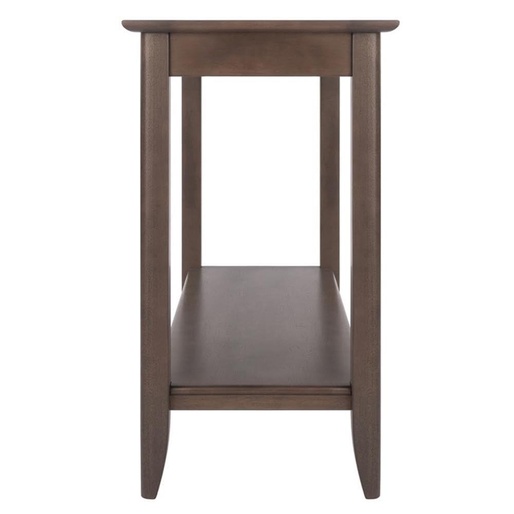Santino Console Hall Table Oyster Gray - Winsome: Entryway Furniture with Shelf, Wood Veneer Sofa Table