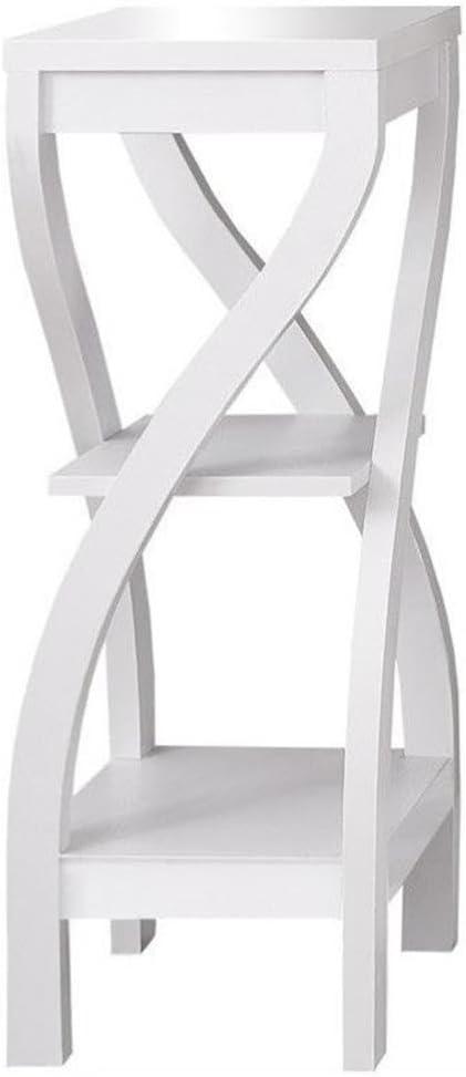 White Three-Tier Curved Leg Accent Table