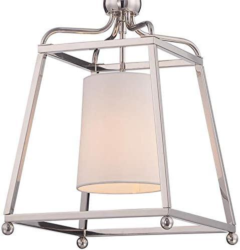 Mini Sylvan Polished Nickel LED Pendant with Ivory Silk Shade