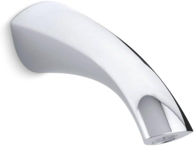 Universal Fit Chrome Wall-Mounted Bath Spout - Polished Stainless Steel