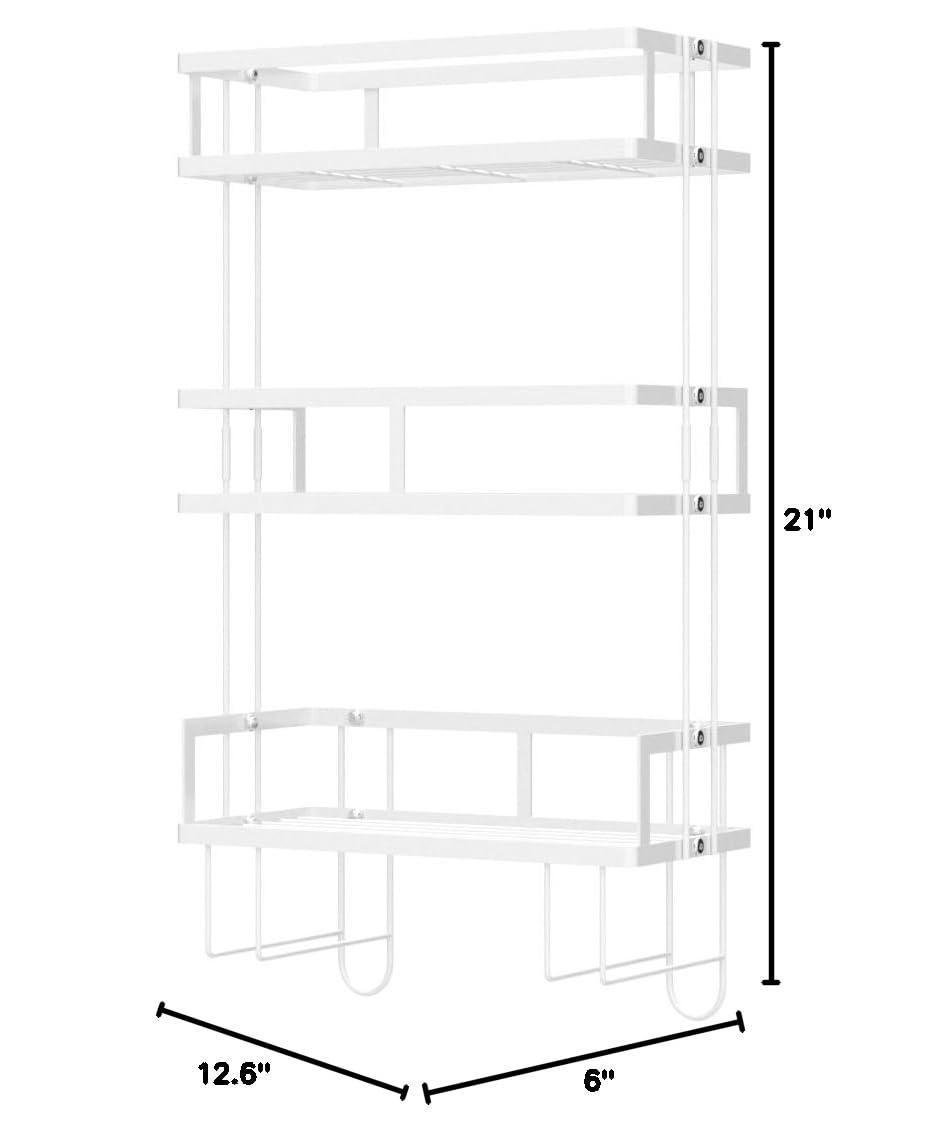 Over Toilet Bathroom Organizer,Over The Toilet Storage Shelf, Toilet Shelf with Toilet Paper Holder,Bathroom Shelf Over Toilet,3 Tier Toilet Storage Rack White Metal