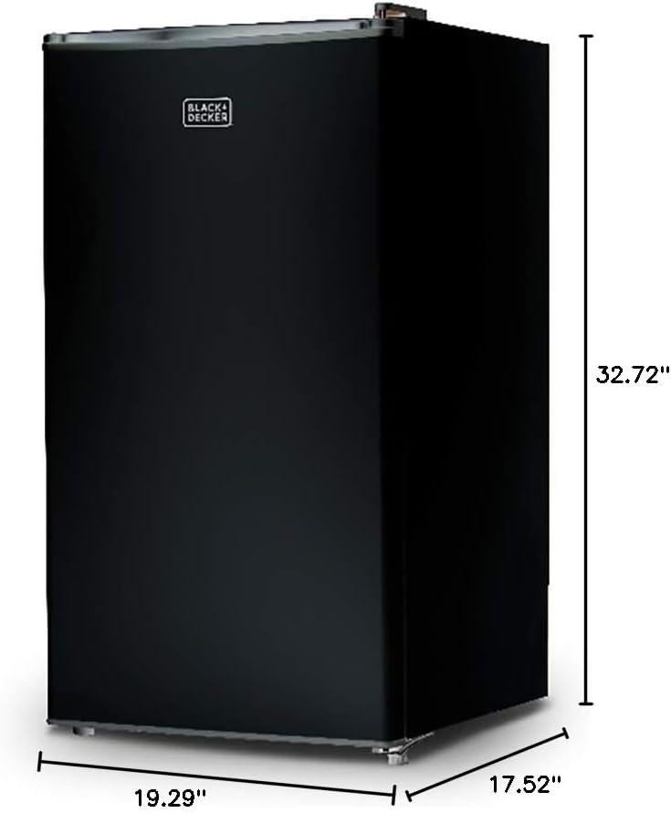 BLACK+DECKER Compact Refrigerator 3.2 Cu. Ft. with True Freezer, Black