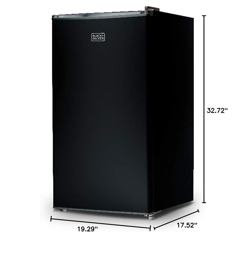 BLACK+DECKER Compact Refrigerator 3.2 Cu. Ft. with True Freezer, Black