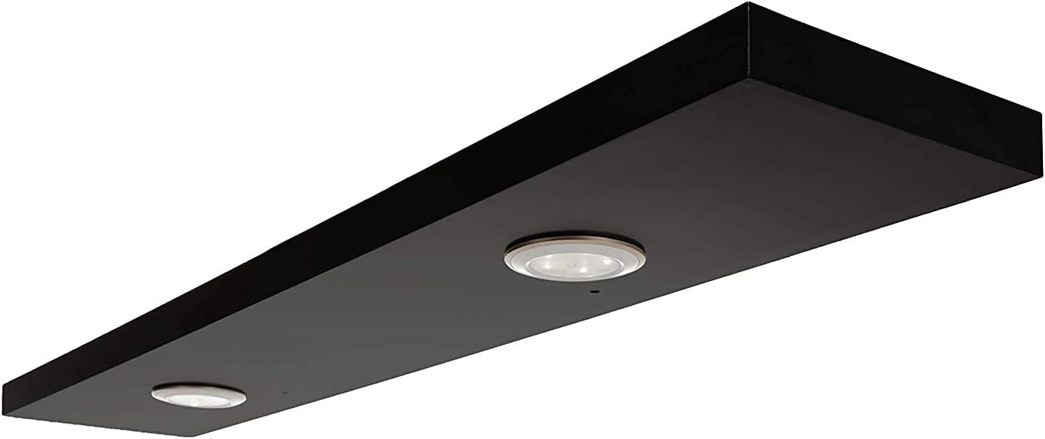 Black MDF Floating Shelf with LED Lights, 48"