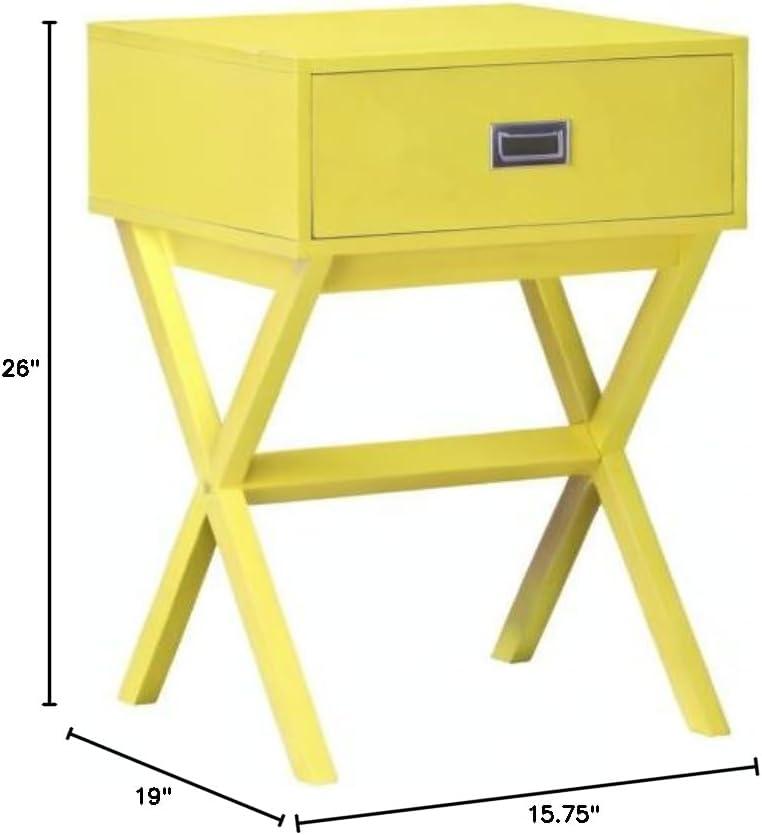 Convenience Concepts Designs2Go Landon 1 Drawer End Table, Yellow