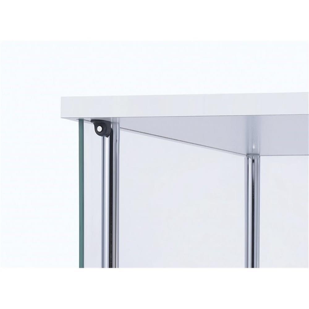 Bowery Hill Modern Metal 4 Shelf Glass Display Case in White