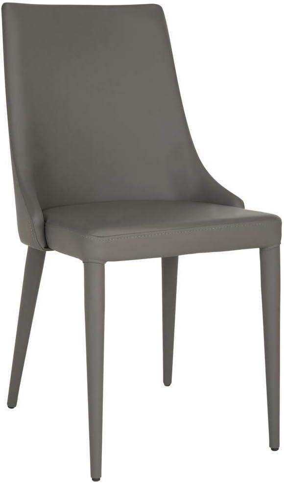 Summerset 19" H Leather Side Chair (Set of 2) - FOX2014 - Grey - Safavieh Couture