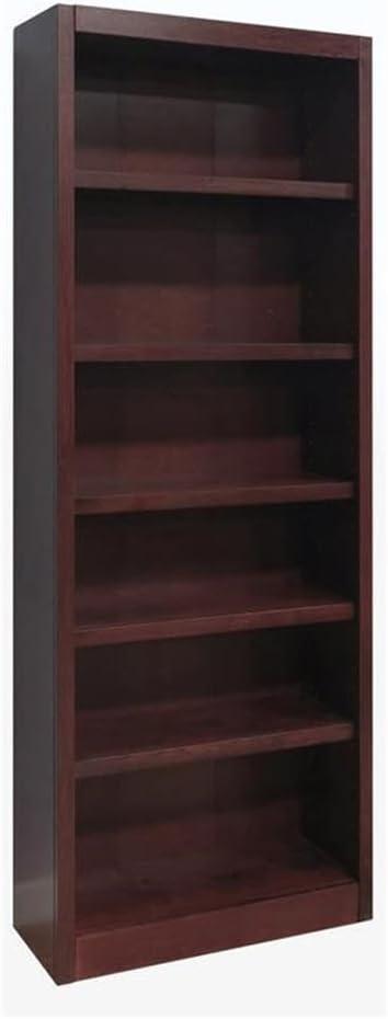 Traditional 84" Tall 6-Shelf Wood Bookcase in Cherry