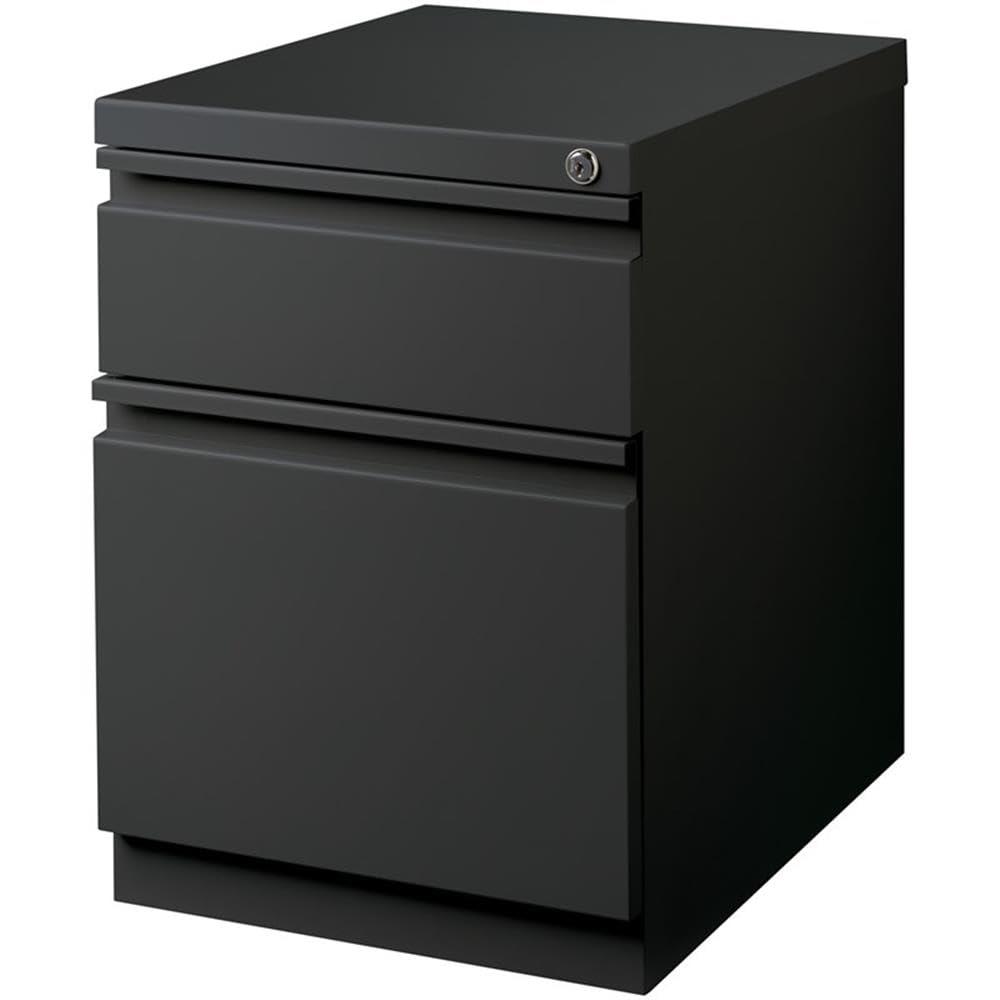 Hirsh 20" Deep Mobile Pedestal File Cabinet 2 Drawer Box-File, Letter Width, Charcoal