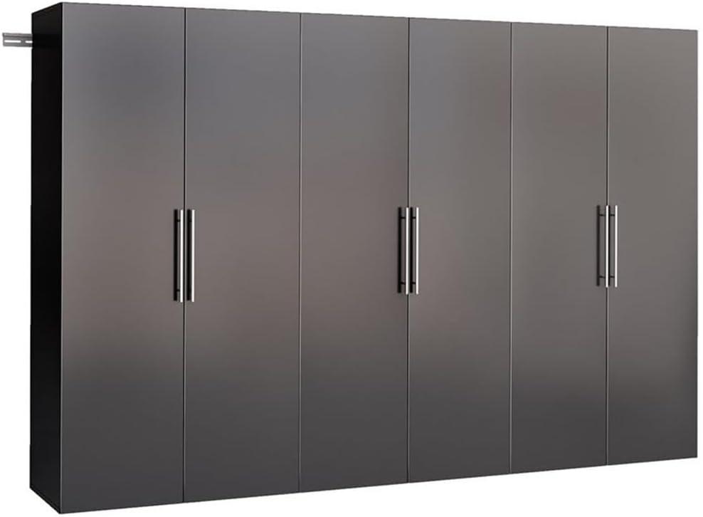 6pc 120" Hangups Storage Cabinet Set Black - Prepac: Wall Mounted, Workshop Organization, Secure Mounting