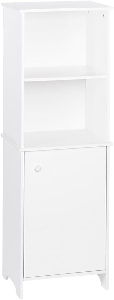 RiverRidge Medford Tall Bathroom Storage Cabinet and Linen Organizer with Door and Adjustable Shelves - White