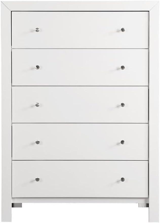 Glory Furniture Burlington 5 Drawer Chest in White