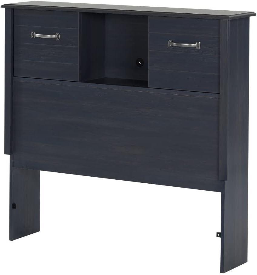 South Shore Ulysses Blueberry Bookcase Headboard with Sliding Doors, Multiple Sizes