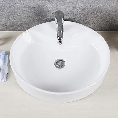 Safavieh Brook 16.7'' White Ceramic Circular Bathroom Sink with Overflow