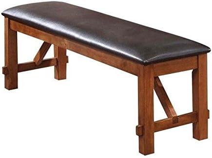 Acme Furniture Apollo Dining Bench, Espresso PU & Walnut 60"L x 17"D x 20"H