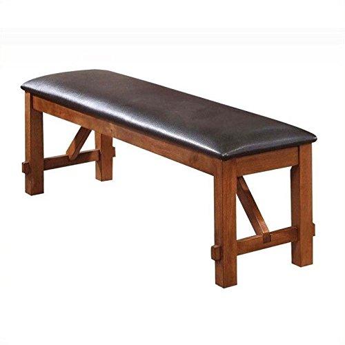 Acme Furniture Apollo Dining Bench, Espresso PU & Walnut 60"L x 17"D x 20"H