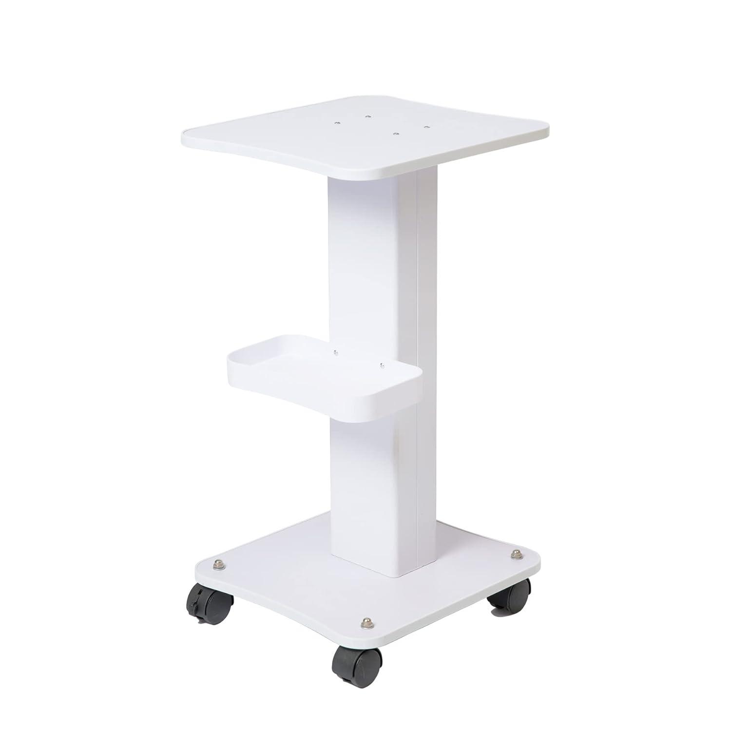 White Aluminum Alloy Salon Spa Trolley with Swivel Wheels