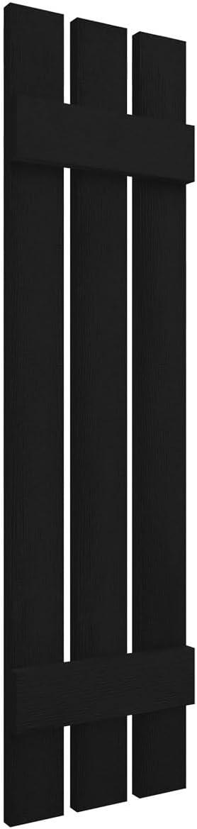 Black Vinyl Board-n-Batten Shutters with Installation Screws, 12"W x 35"H