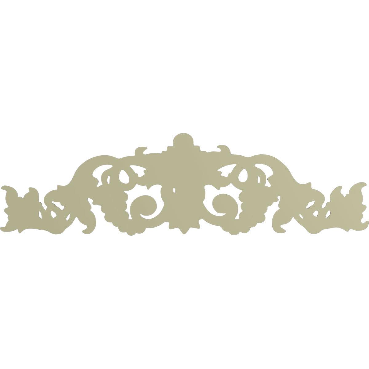 Ekena Millwork 19 1/4"W x 5 3/8"H x 7/8"P Small Grape and Leaf Center with Scrolls Onlay