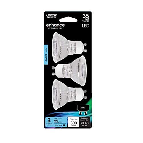 White Frosted LED GU10 Twist & Lock Light Bulbs (3-Pack)