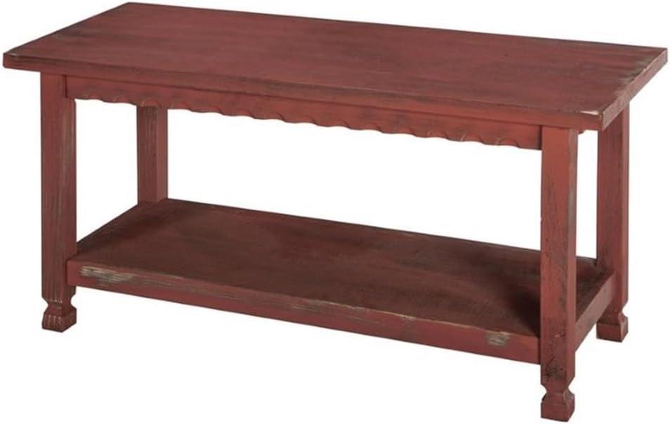 Country Cottage Bench, Red Antique