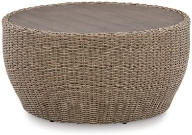 Signature Design by Ashley Casual Danson Outdoor Coffee Table  Beige