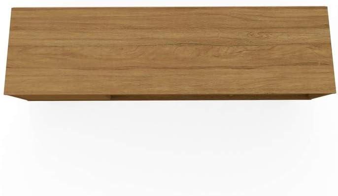 Baxter Mid-Century- Modern TV Stand with Wine Rack in Cinnamon, 23.03 x 53.54 x 14.17 in.
